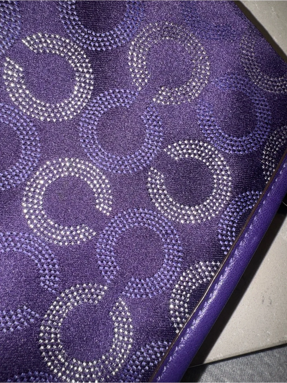 Coach Madison op art Purple Signature Print Wristlet